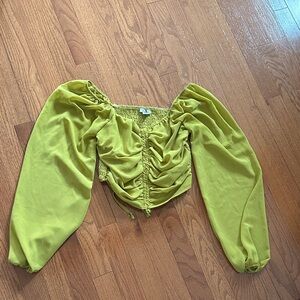 Vibrant Green Off-Shoulder Blouse